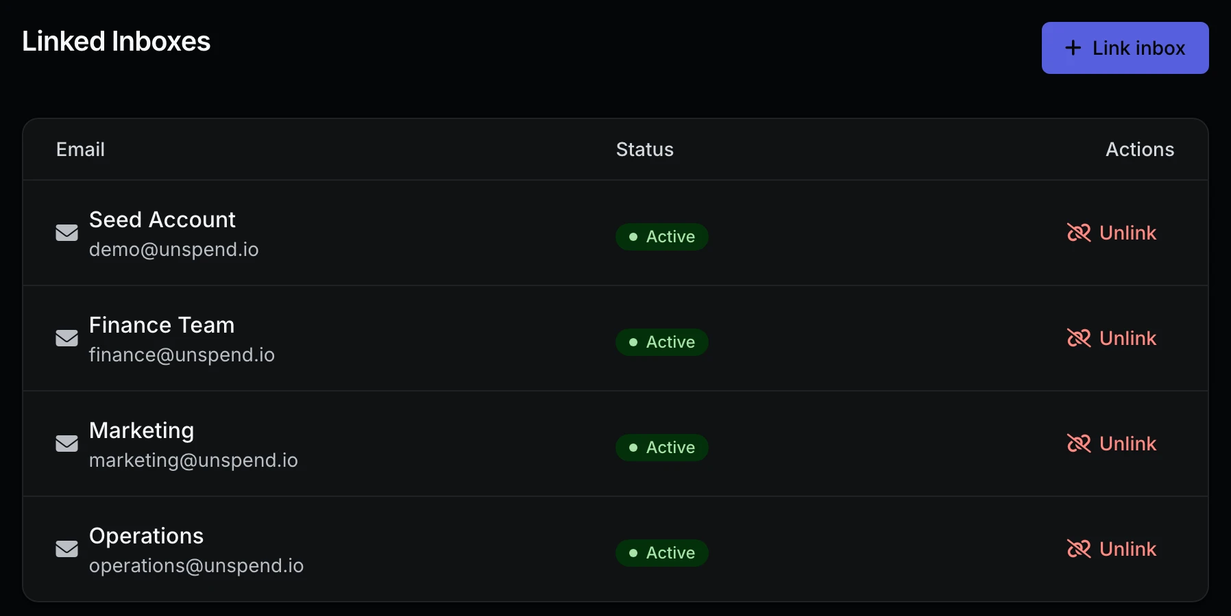 Step 1 — Link your team's inboxes